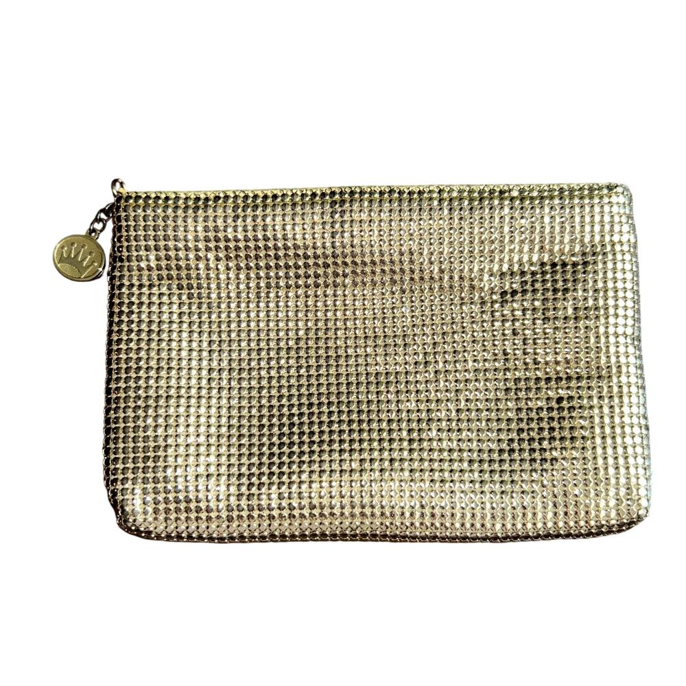 La Regale gold mesh evening purse clutch vintage handbag